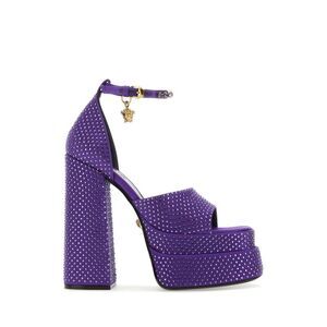 VERSACE Medusa Embellished Platform Sandals Women PURPLE